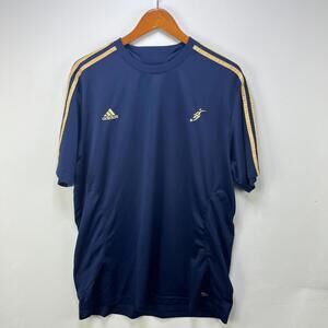 Vintage Adidas Jersey Navy Gold Stripes Soccer Shirt X